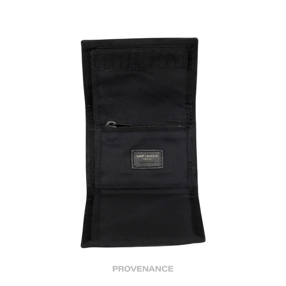 🔴 Saint Laurent Paris SLP Trifold Wallet - Black Technical